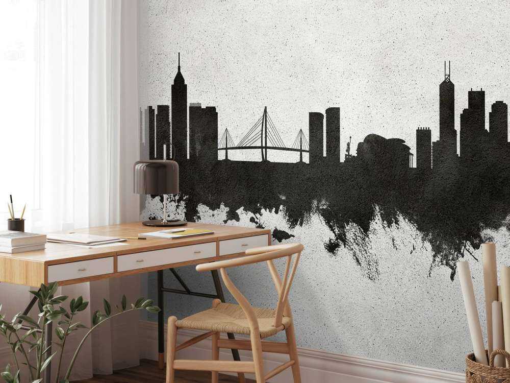 Waterverf skyline, Hong Kong