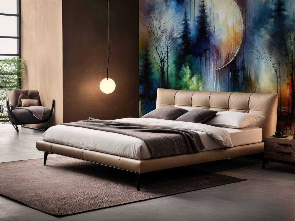 Watercolor Abstract Forest At Moonlight