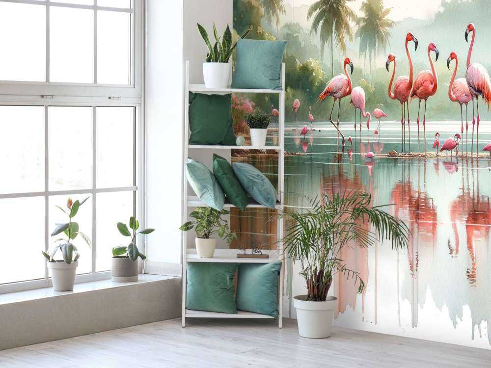 Morning Reflections of Flamingos