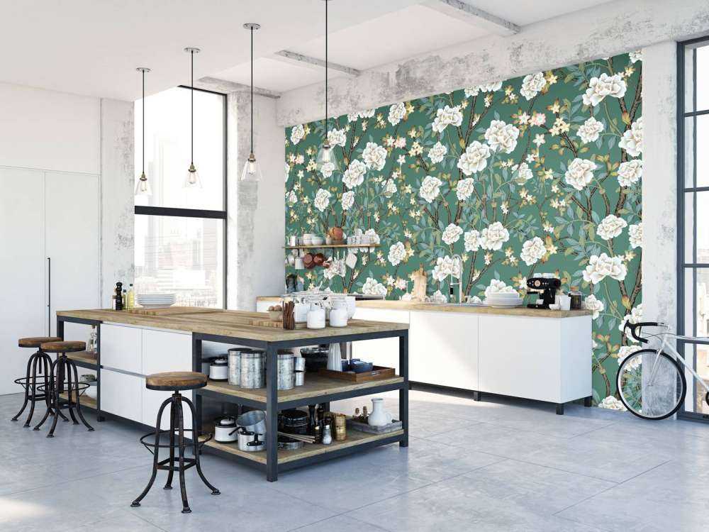 Pioenrozen op groene achtergrond