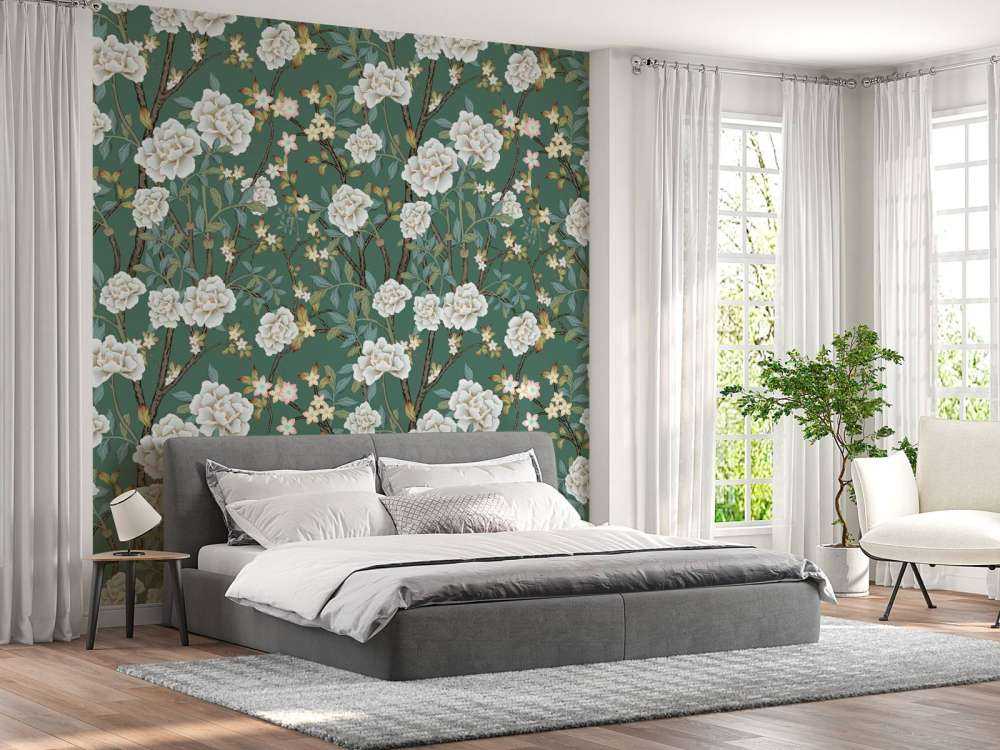 Pioenrozen op groene achtergrond