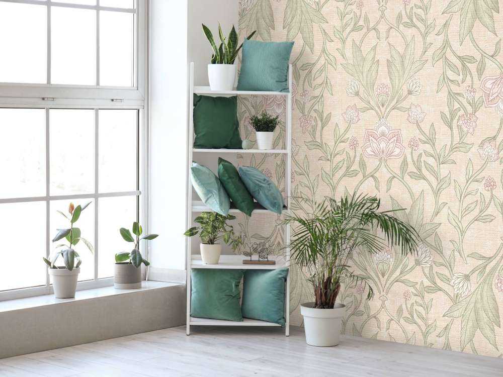 Morris bloemen damask - peach fuzz