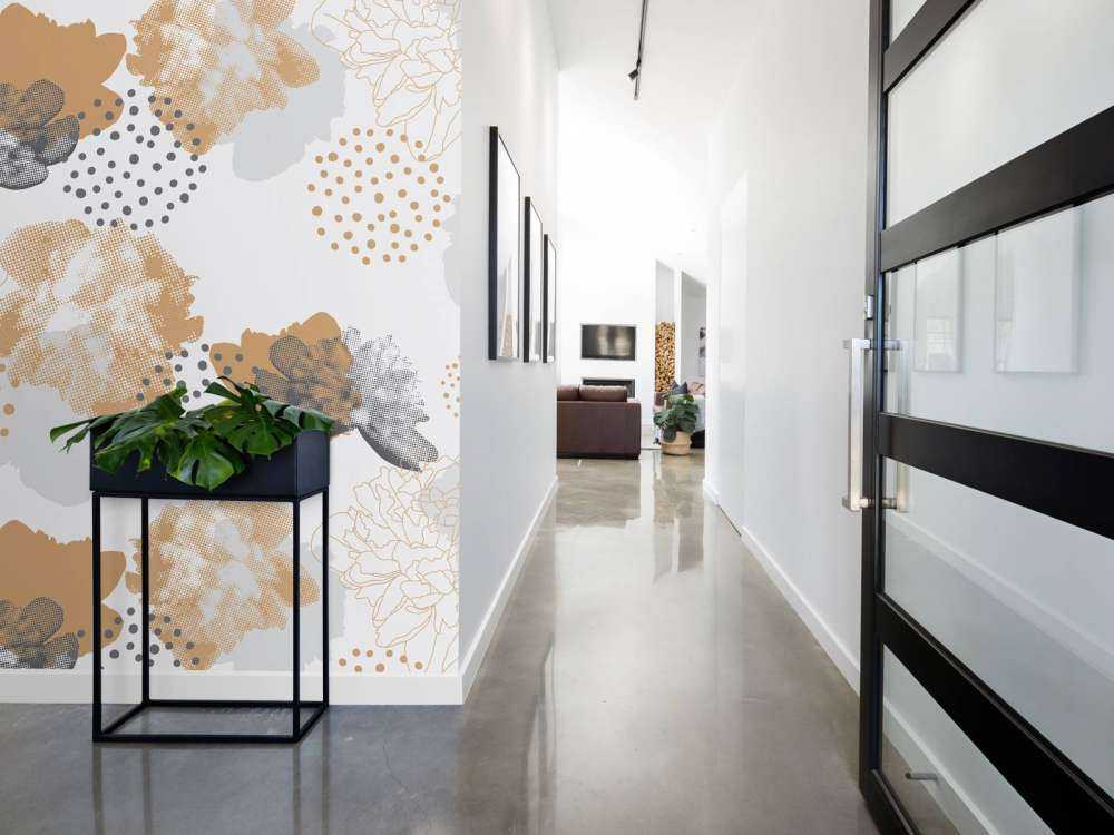 Grijs bloemen patroon