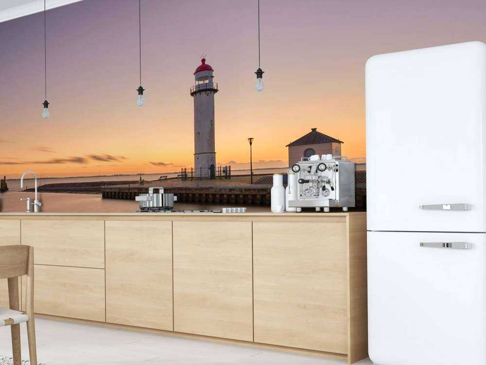 Vuurtoren bij zonsondergang