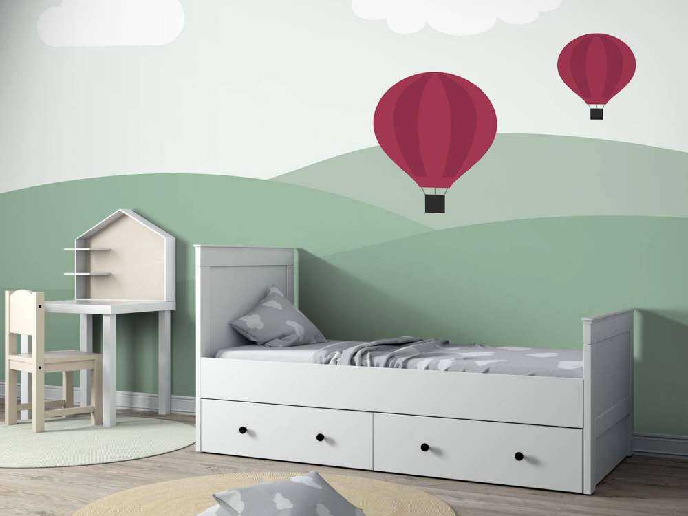 Heuvels met luchtballonnen