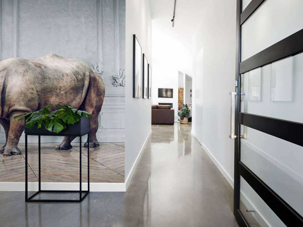 Neushoorn met lampenkap