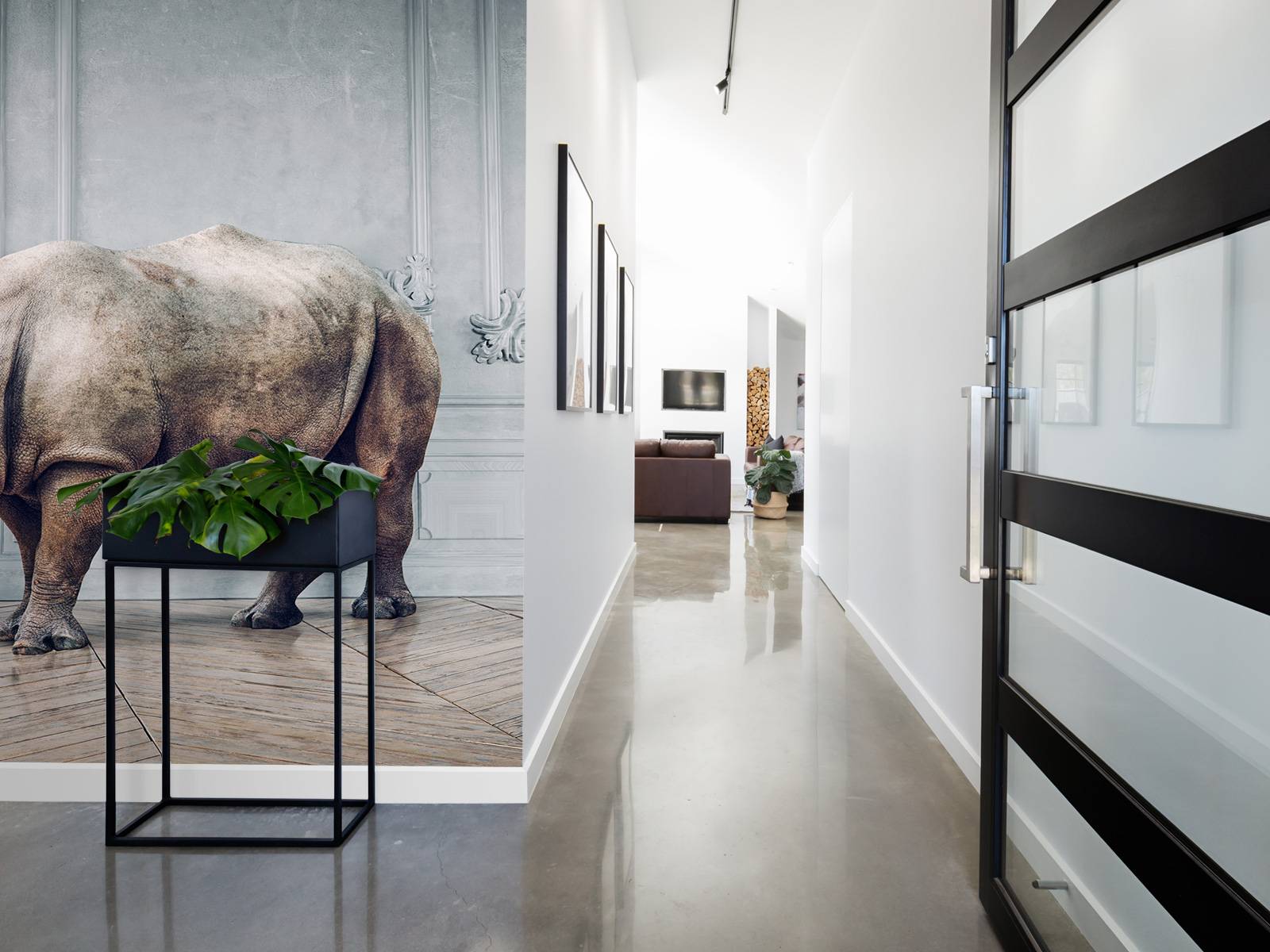 Neushoorn met lampenkap