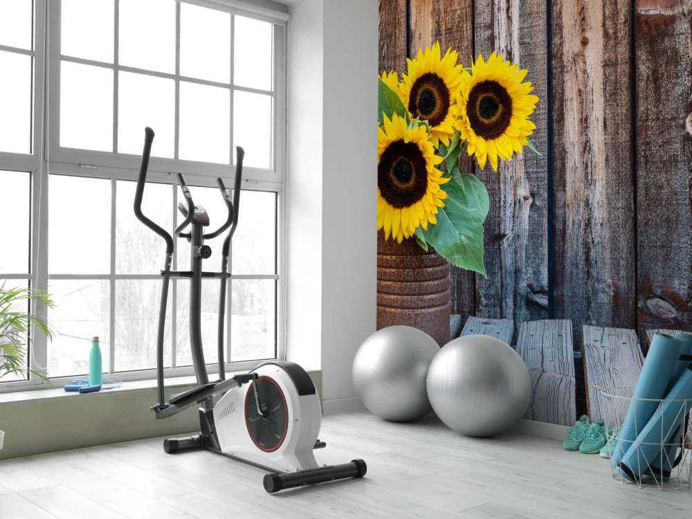 Vaas met zonnebloemen