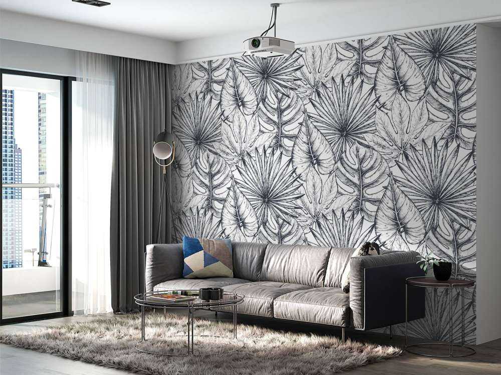 Witte getekende bladeren