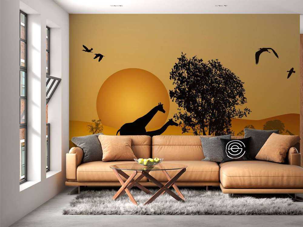 Zonsondergang in een Afrikaans veld