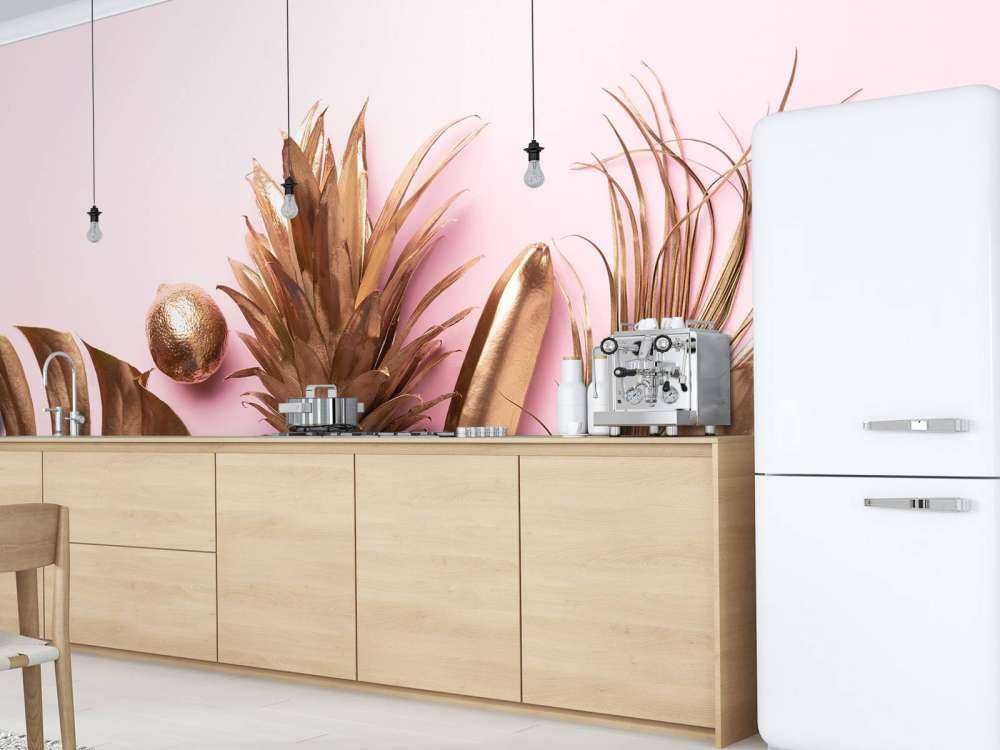 Goud fruit en bladeren