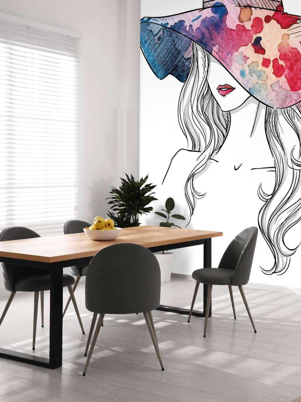 Schets van een vrouw met een hoed