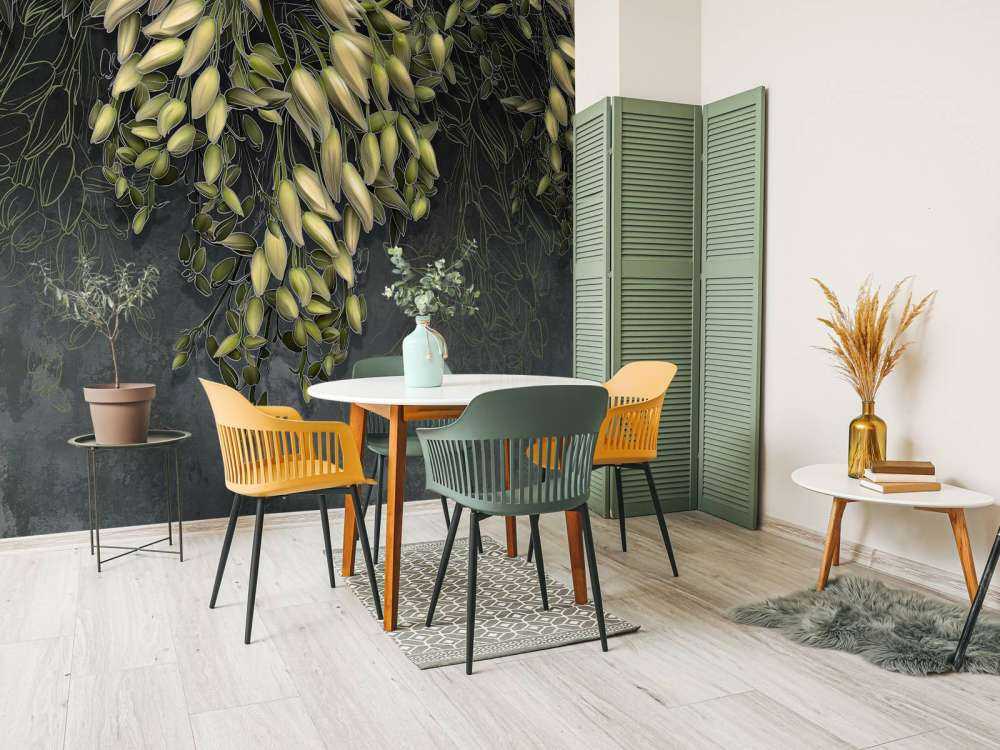 Witte bloemkelken op een donkergrijze betonstructuur