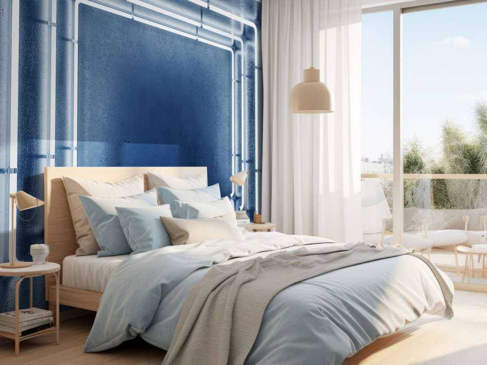 Betonnen neon verlichte garage