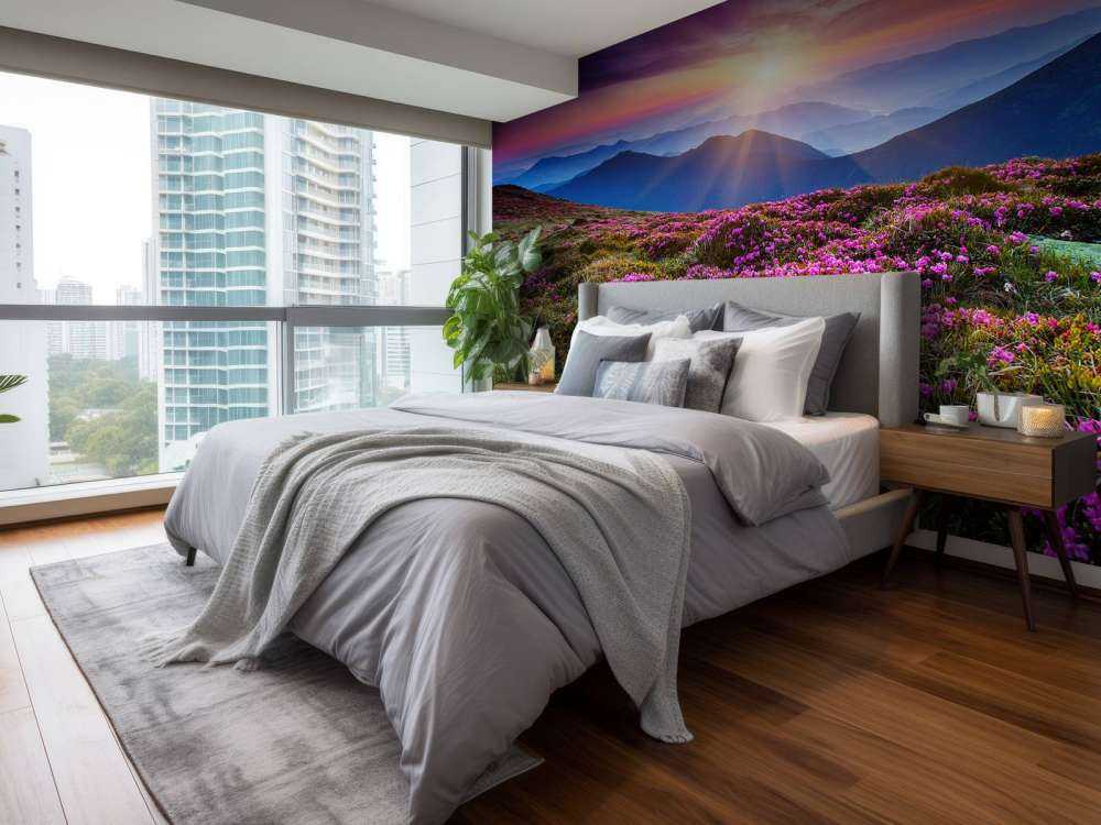 Rhododendron bloemen in de bergen