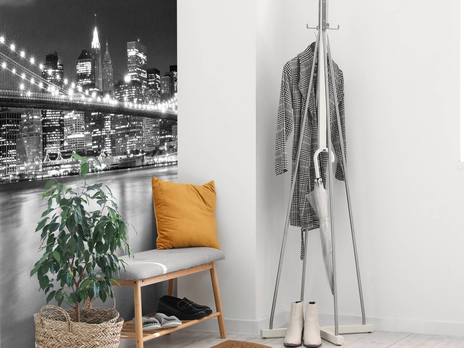 Brooklyn Bridge in zwart-wit