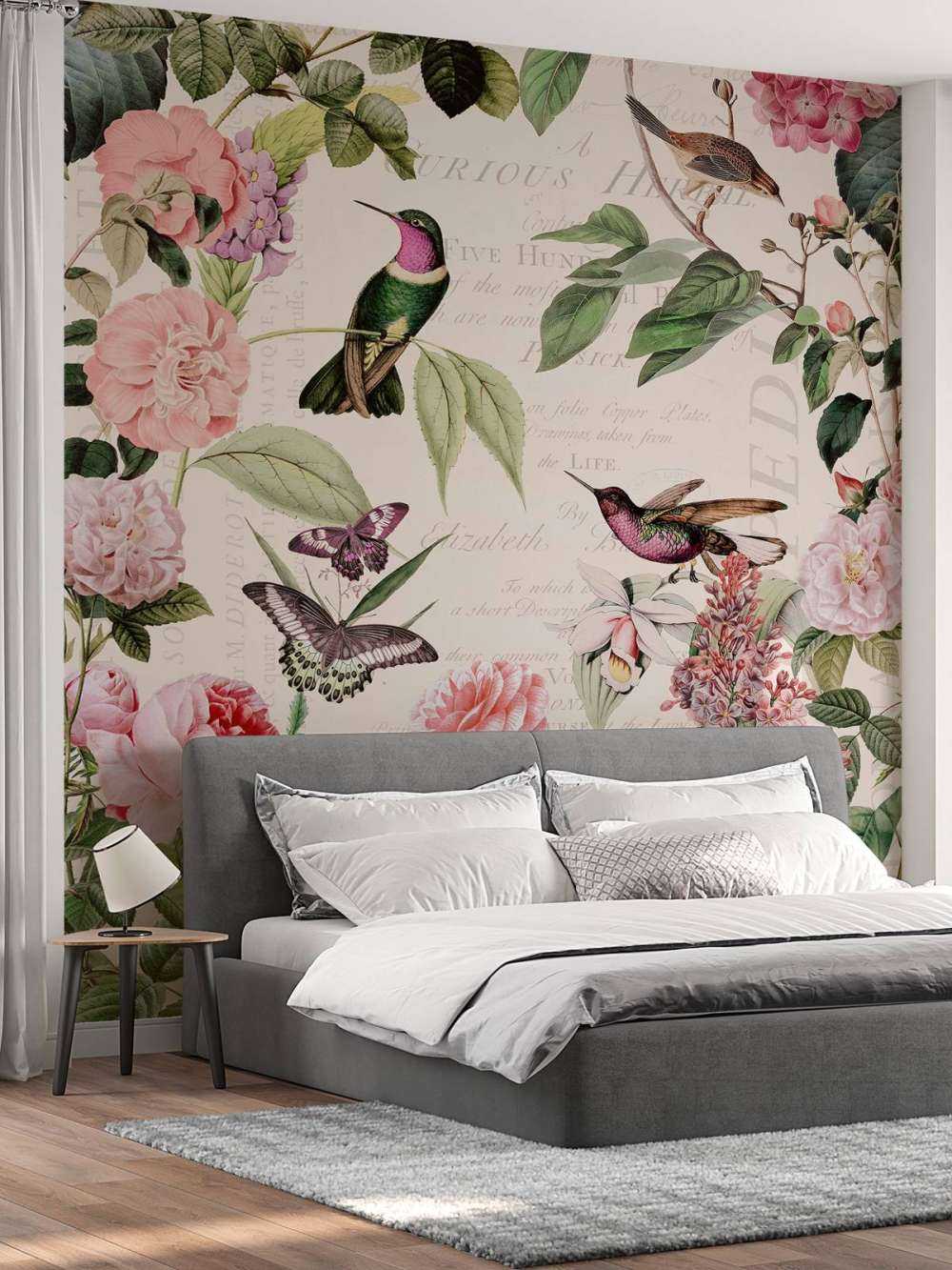 Hummingbirds and roses
