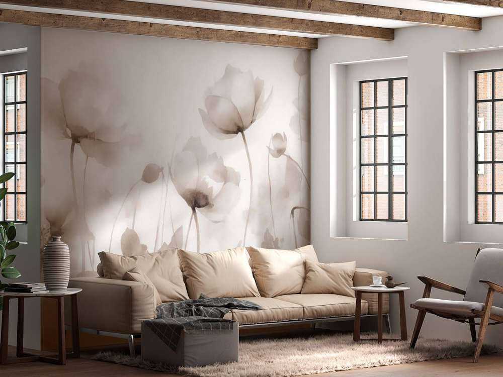 Ethereal meadow flowers light beige
