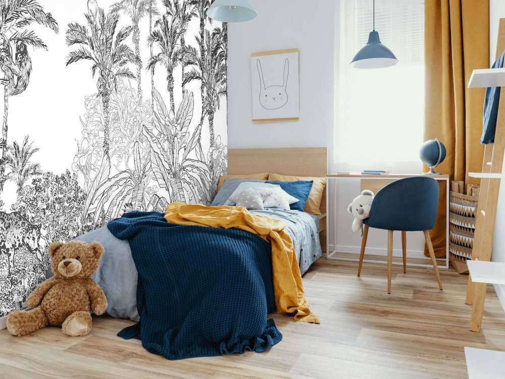 Getekende jungle in zwart-wit