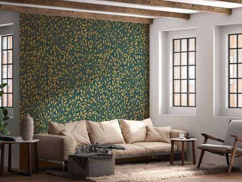 Luxe bloemenpatroon geelgoud