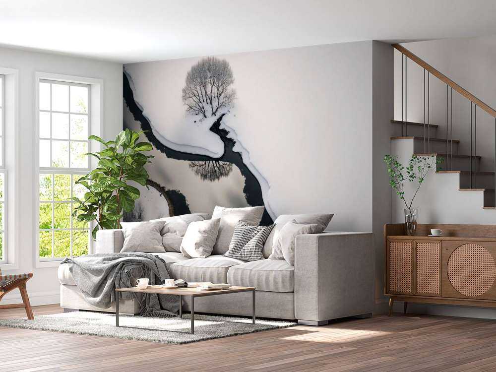 Minimalistisch sneeuw landschap