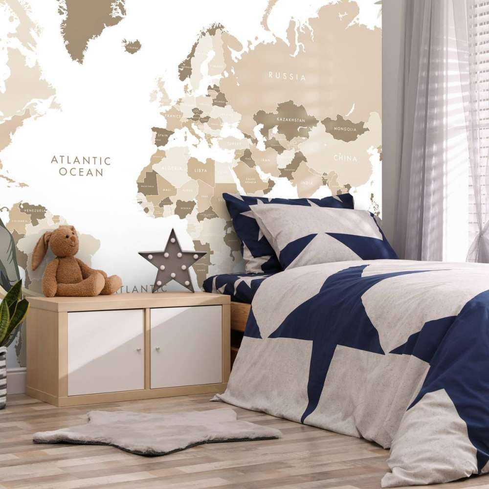 Wereldkaart met jungle dieren