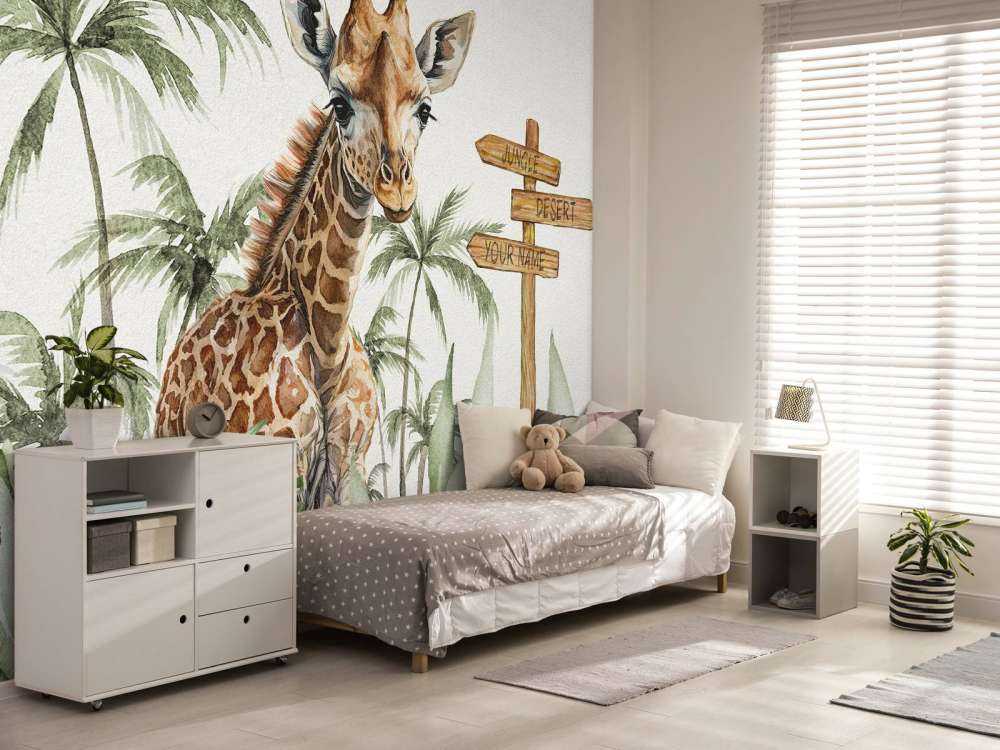 Baby giraffe in de jungle