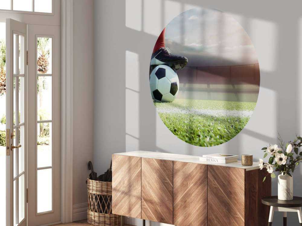 Stadion met voetballer