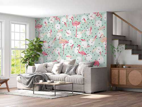Flamingo's en veren