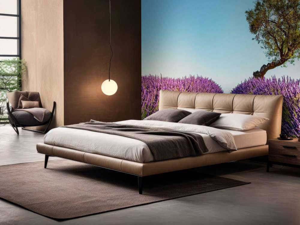 Lavendelpad onder blauwe hemel