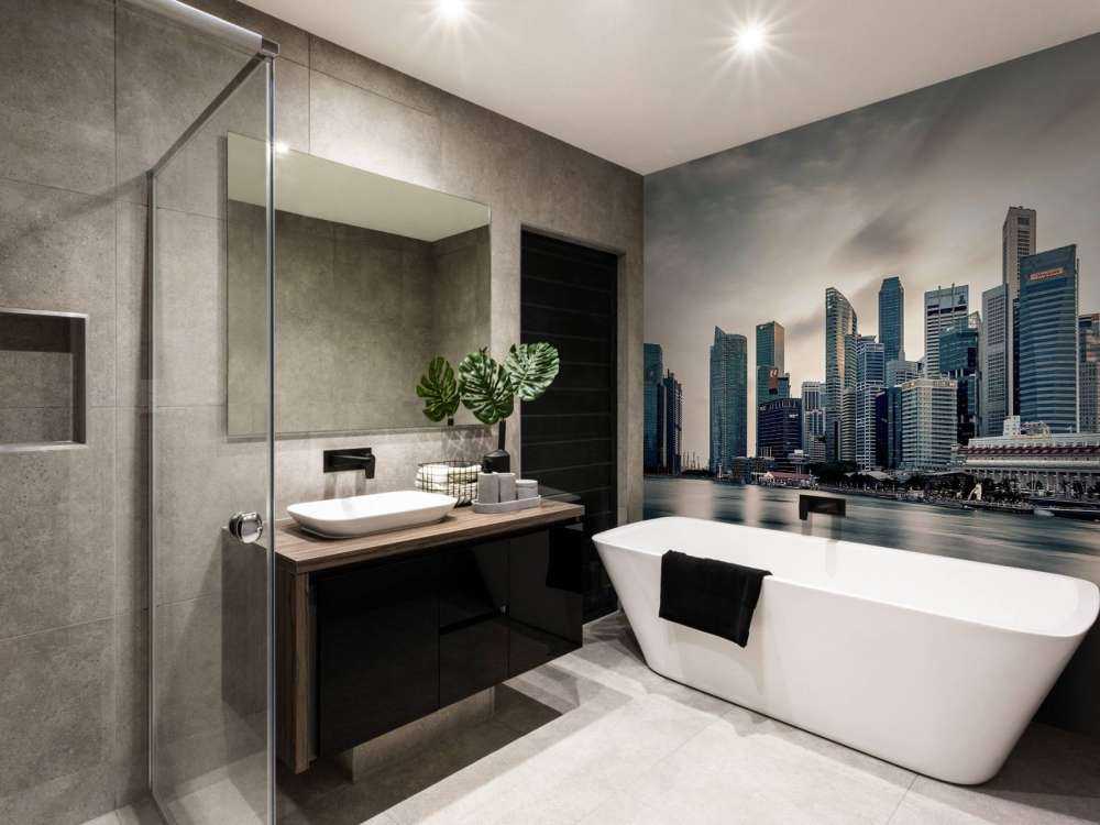 Stadsreflectie bij stille skyline