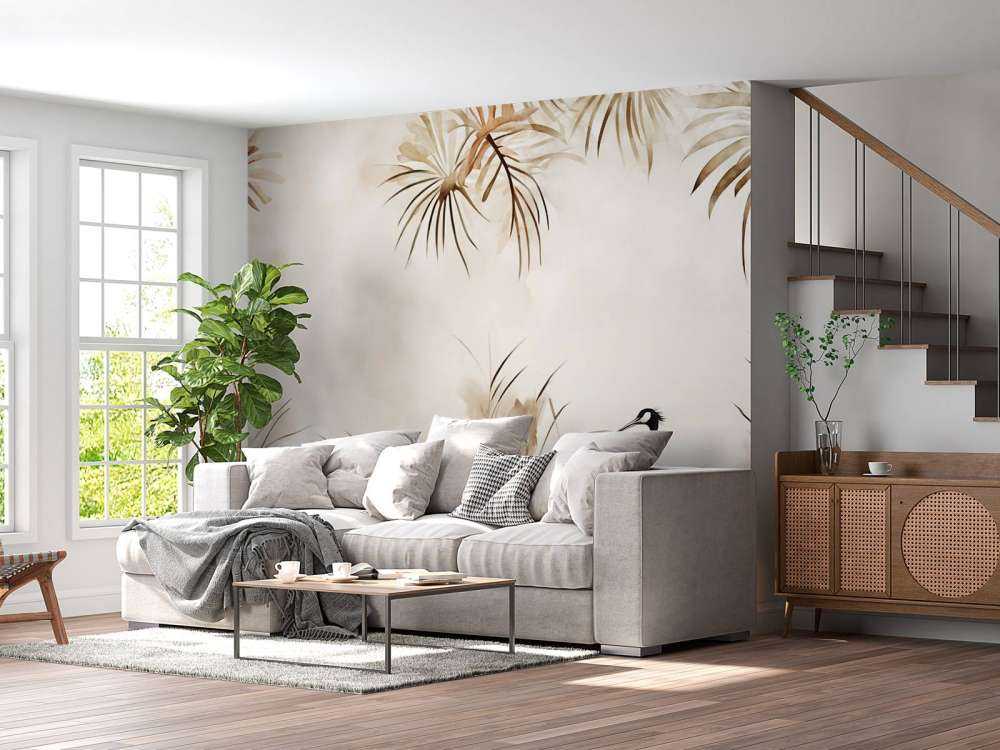 Cranes in Field Taupe