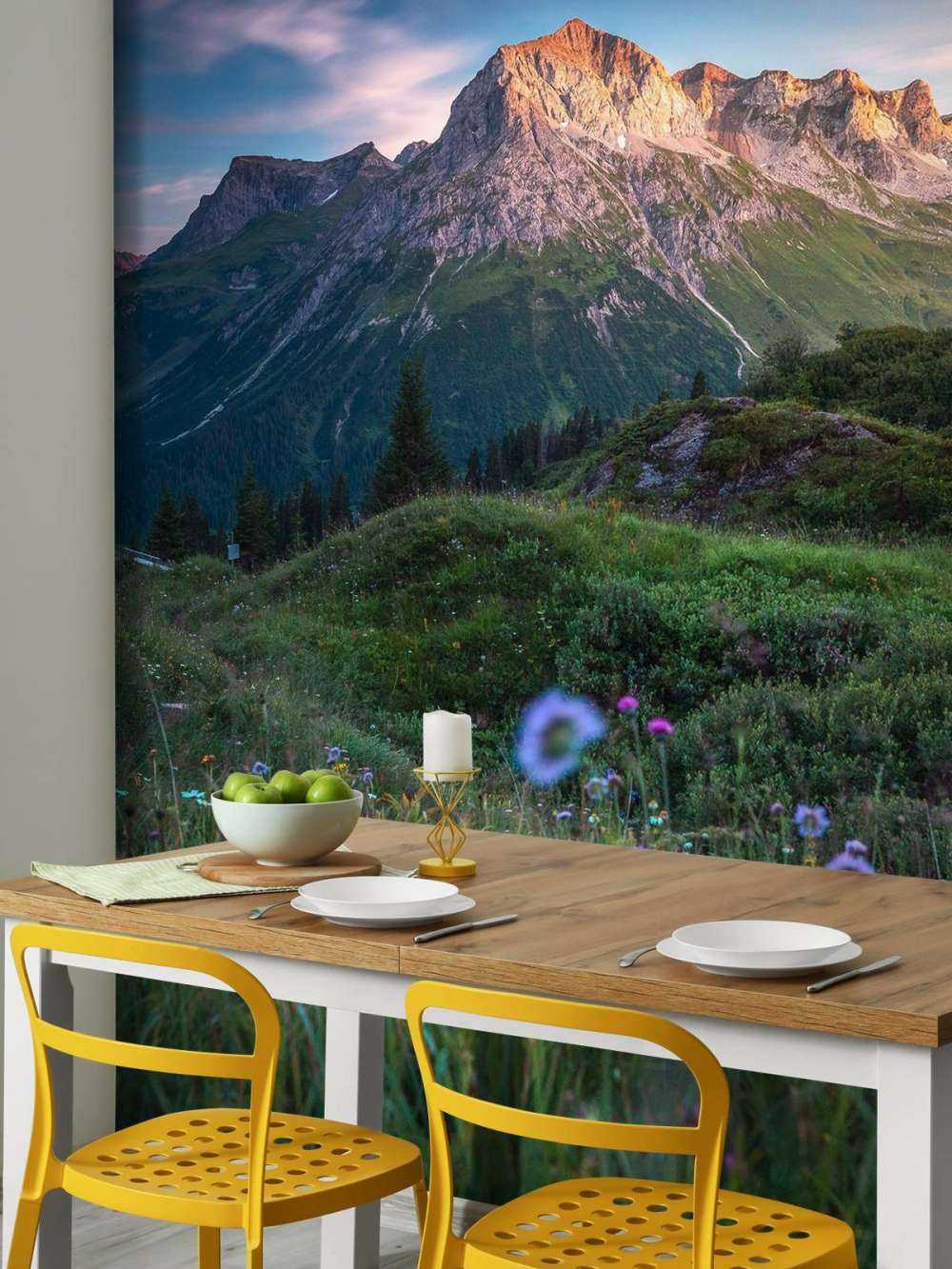 Avondlicht over bloemenvallei