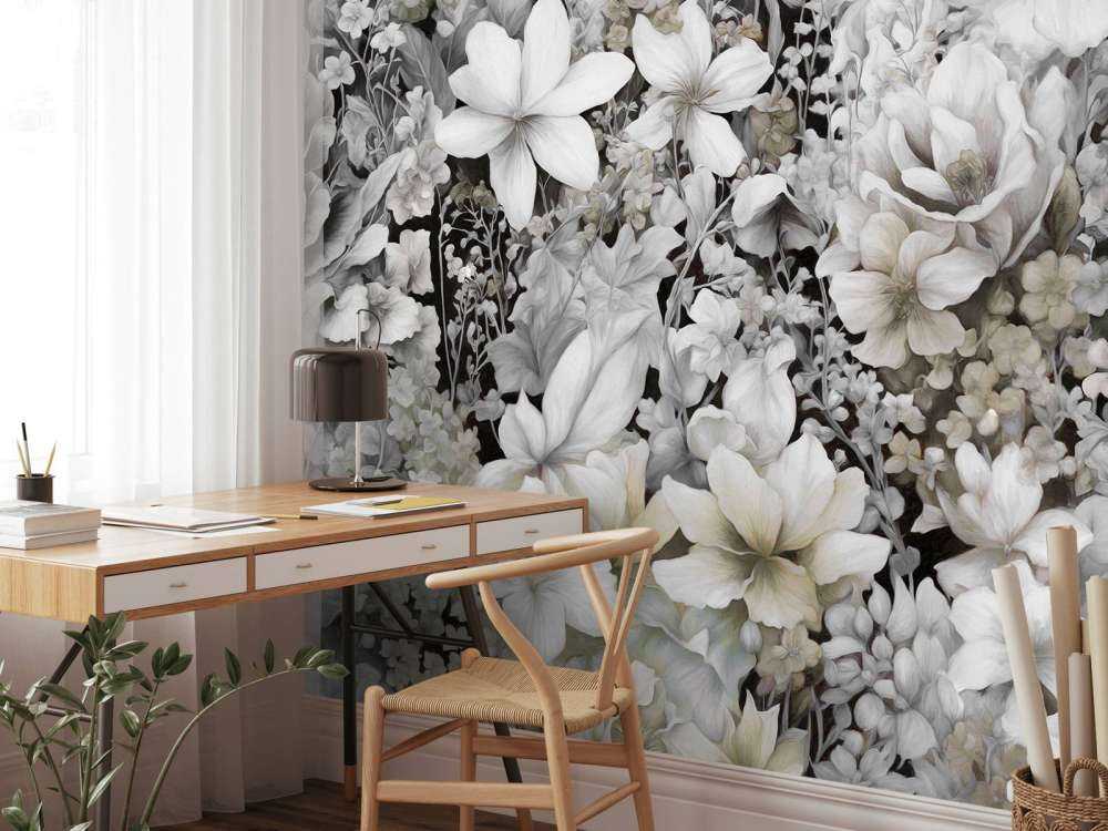 Flower festivalSEAMLESS Gray