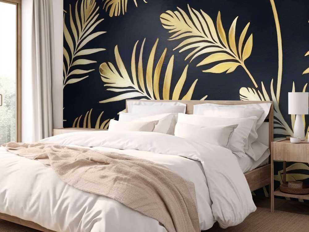 Golden leaves on dark Gold