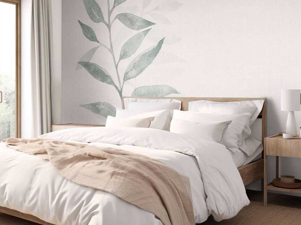 Minimalistische tak in grijsgroene aquarel