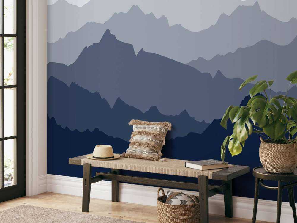 Rustige blauwe berglagen