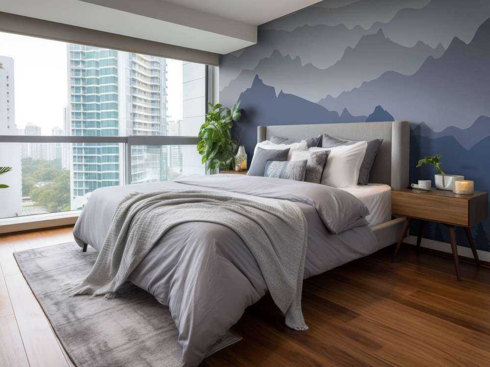 Donkere bergen met sparrenbos