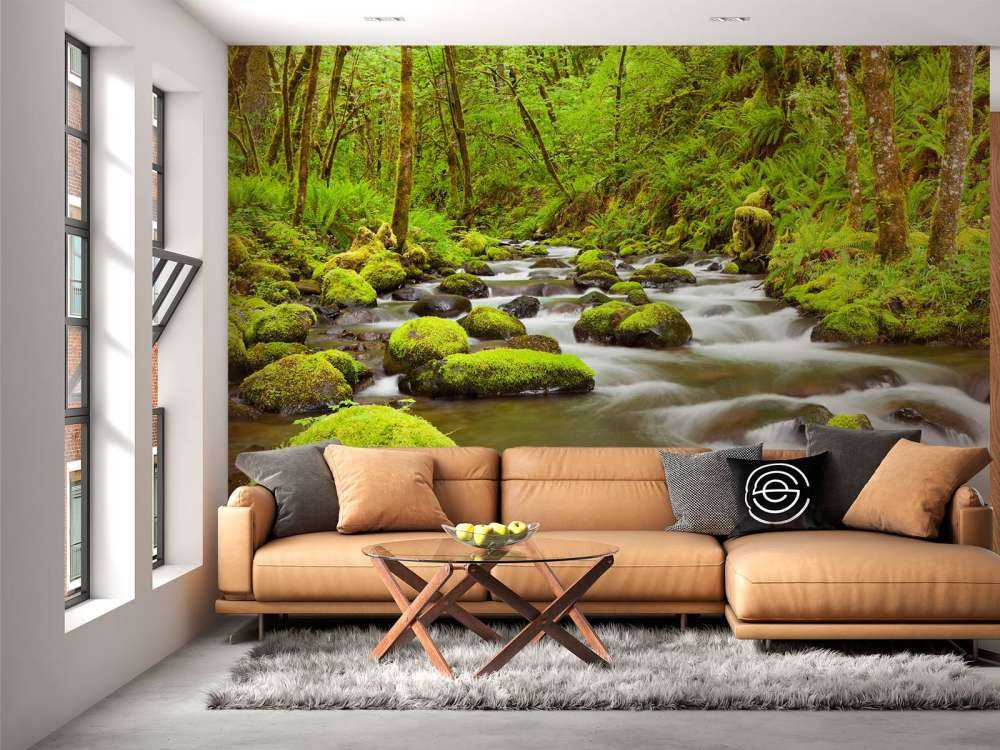 Rivier met veel stroming door het regenwoud