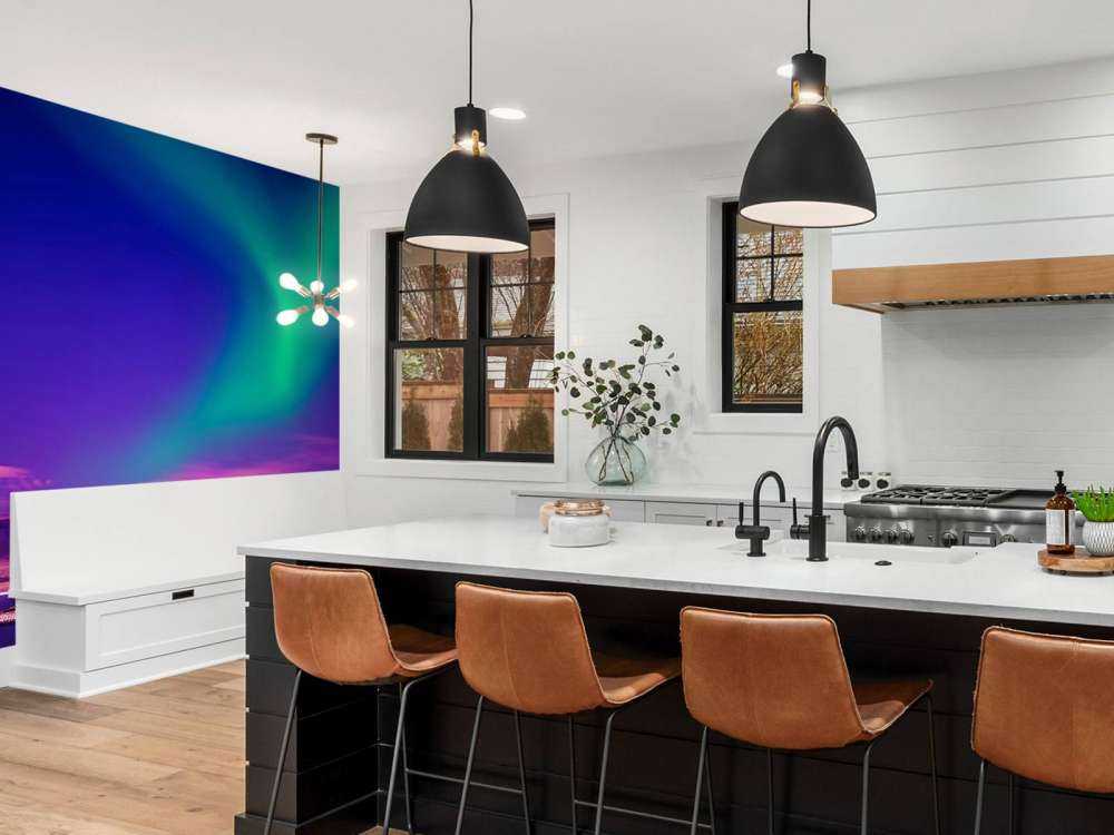 Noorderlicht met roze effect