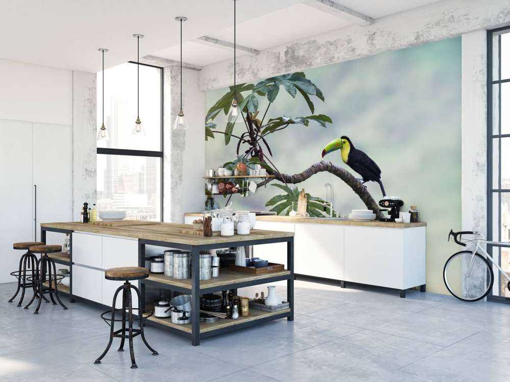 Exotische vogel op een tak