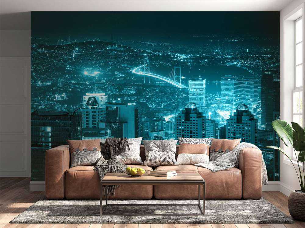 Istanbul met een blauw effect