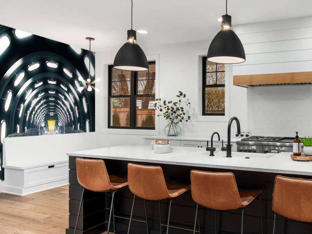 Race auto in een verlichte tunnel