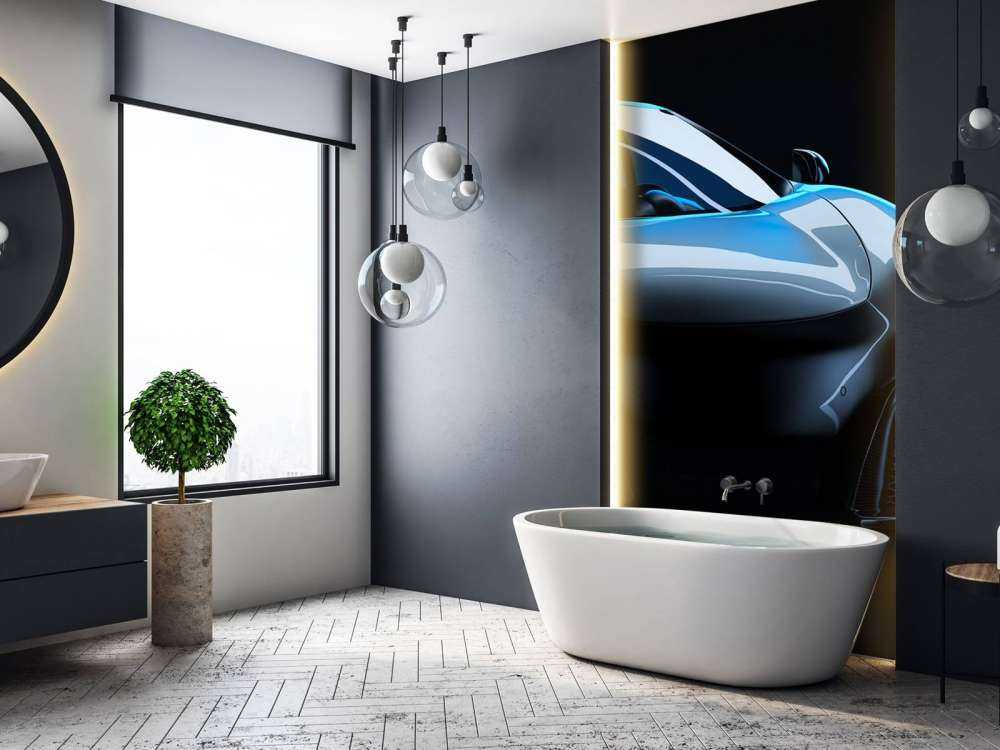 Blauwe sportwagen design