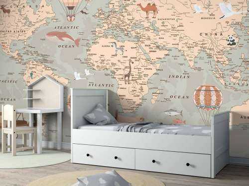 Beige wereldkaart