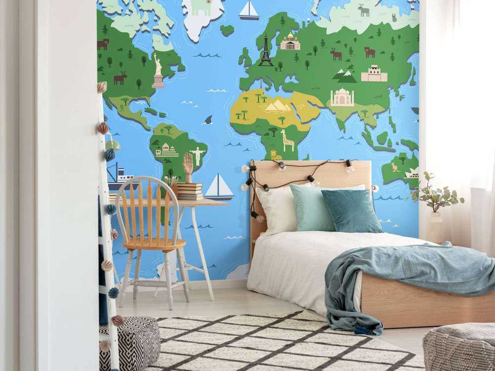 Wereldkaart in groen