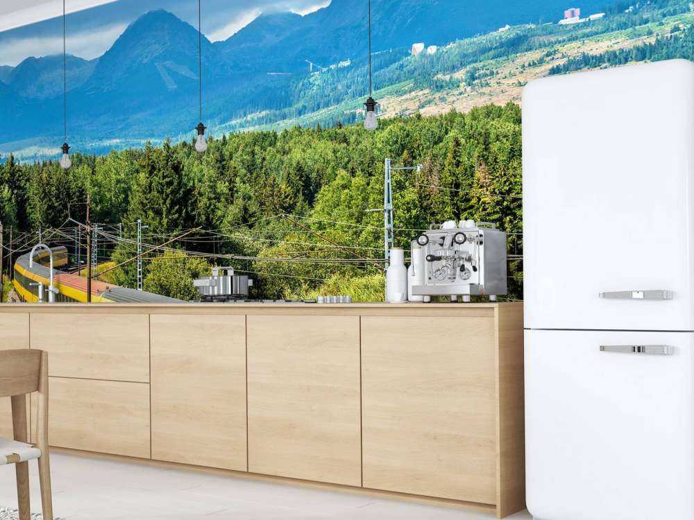 Trein door een bos in Slowakije