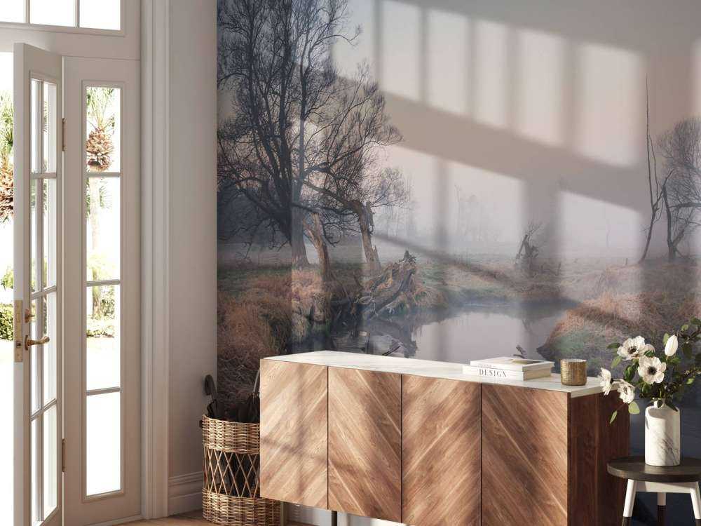 Natuurgebied in de vroege ochtend