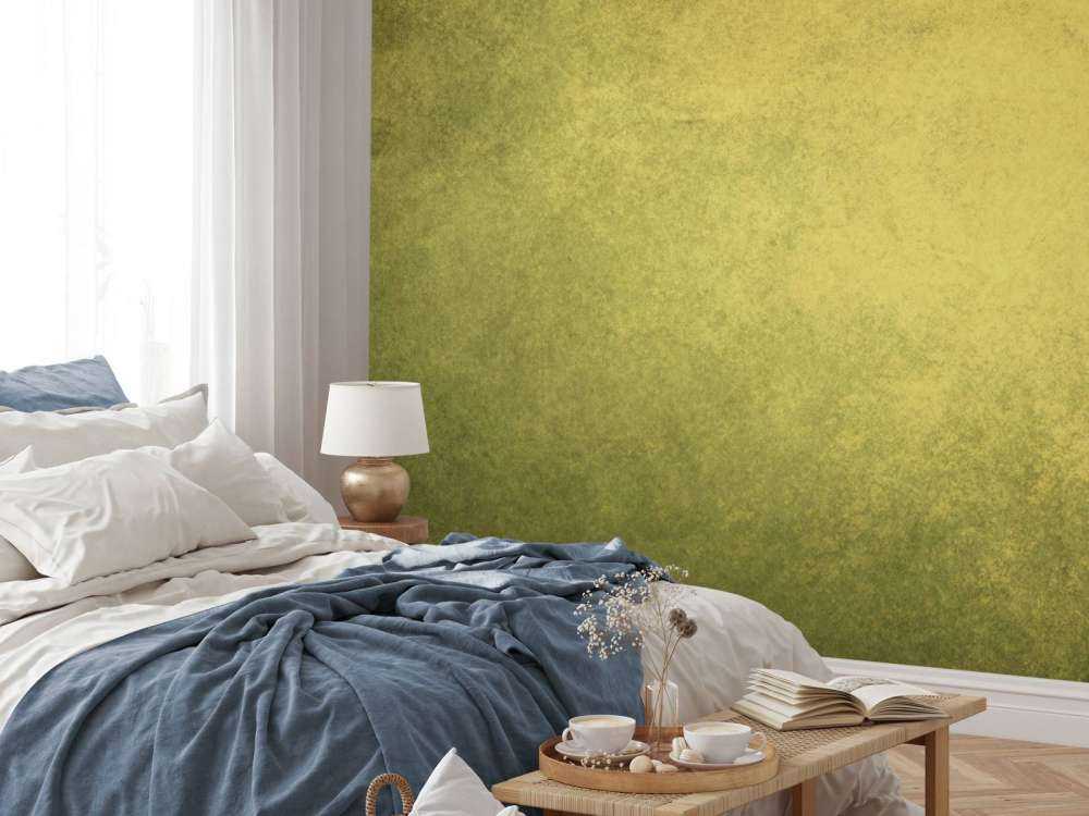 Oude geel-groene muur