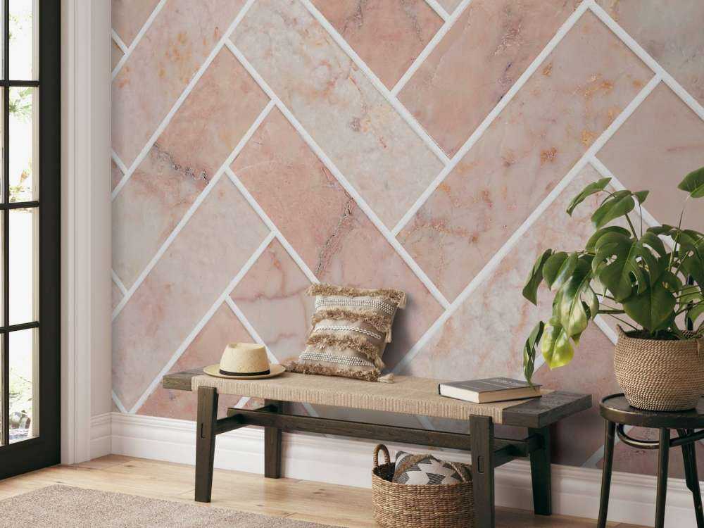 Roze marmer visgraat